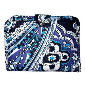 VERA BRADLEY Jewelry Travel Organizer Deep Night Blue Paisley Case